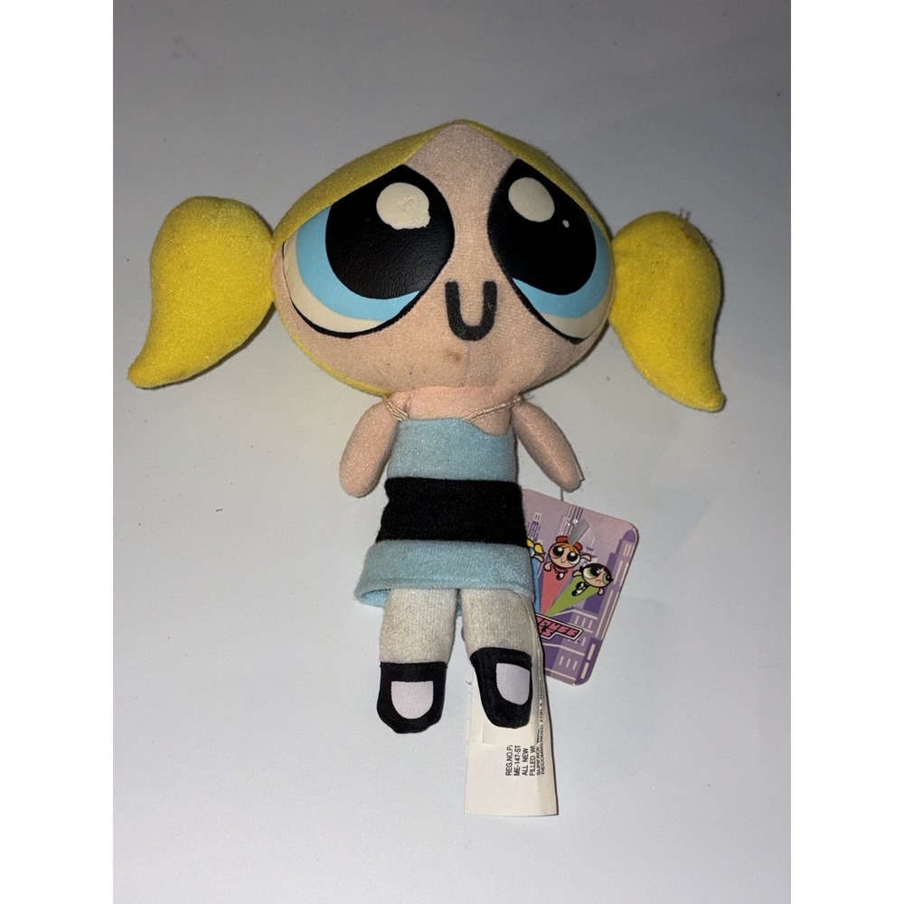 Vintage 1999 Toy Connection Power Puff Girls Bubbles Plush Doll 7"